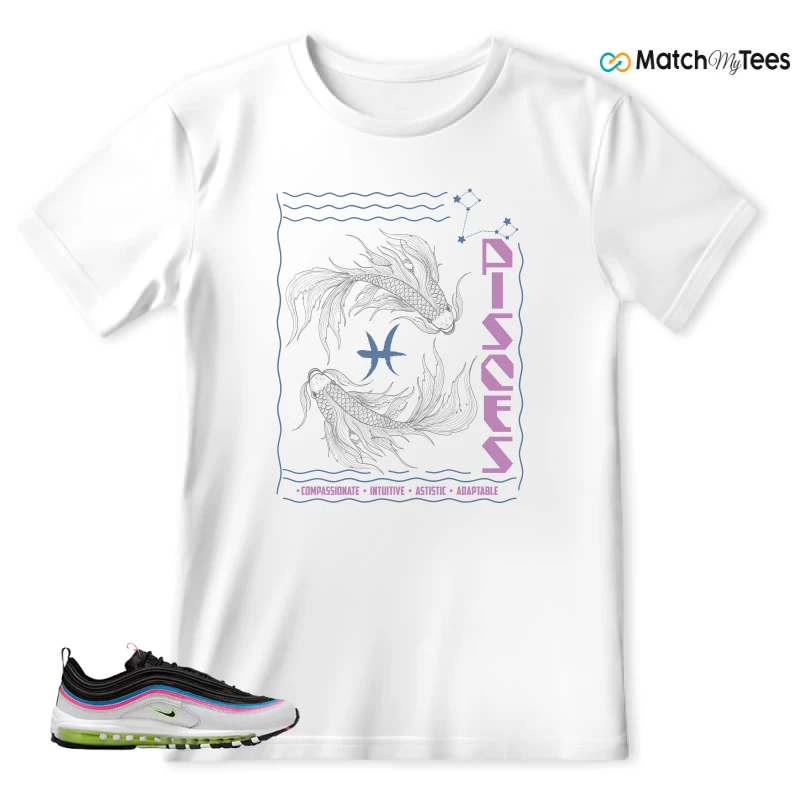 NIKE AIR MAX 97 NEON BLACK WHITE SNEAKER Matching Tees t-shirt