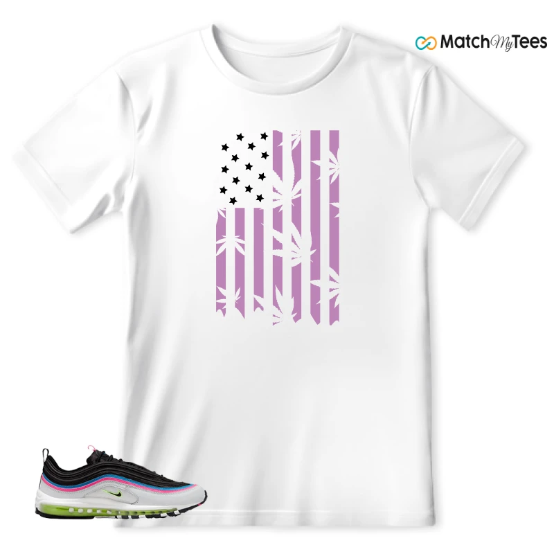 NIKE AIR MAX 97 NEON BLACK WHITE SNEAKER Matching Tees t-shirt