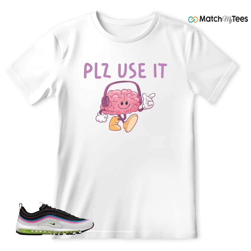 NIKE AIR MAX 97 NEON BLACK WHITE SNEAKER Matching Tees t-shirt