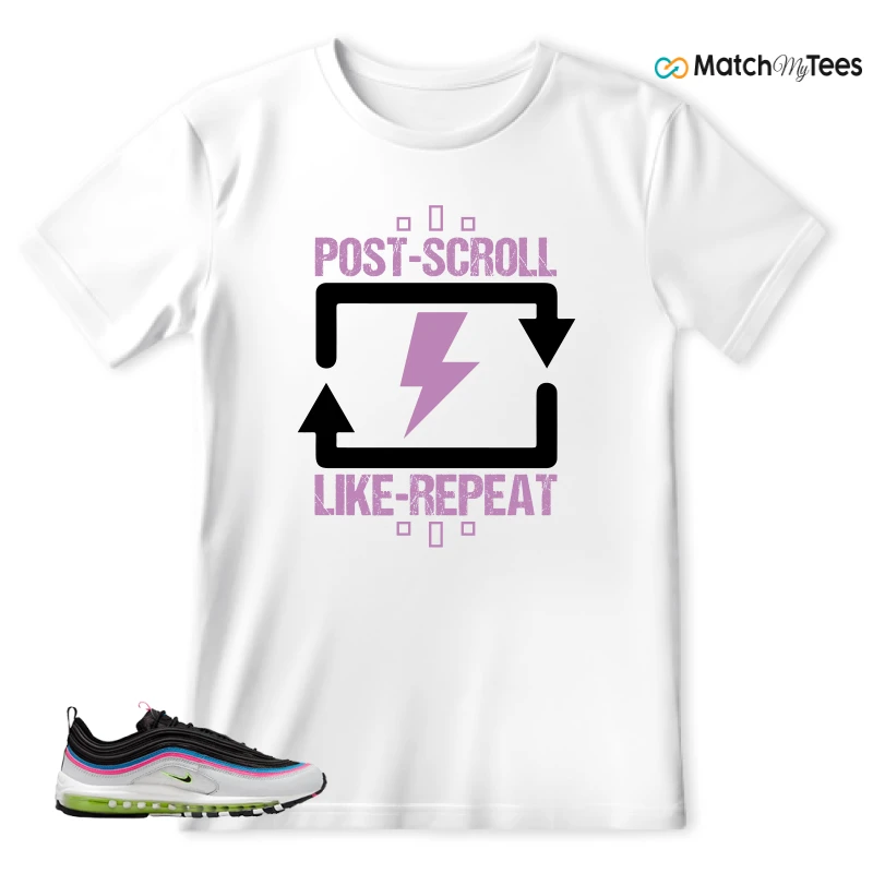 NIKE AIR MAX 97 NEON BLACK WHITE SNEAKER Matching Tees t-shirt