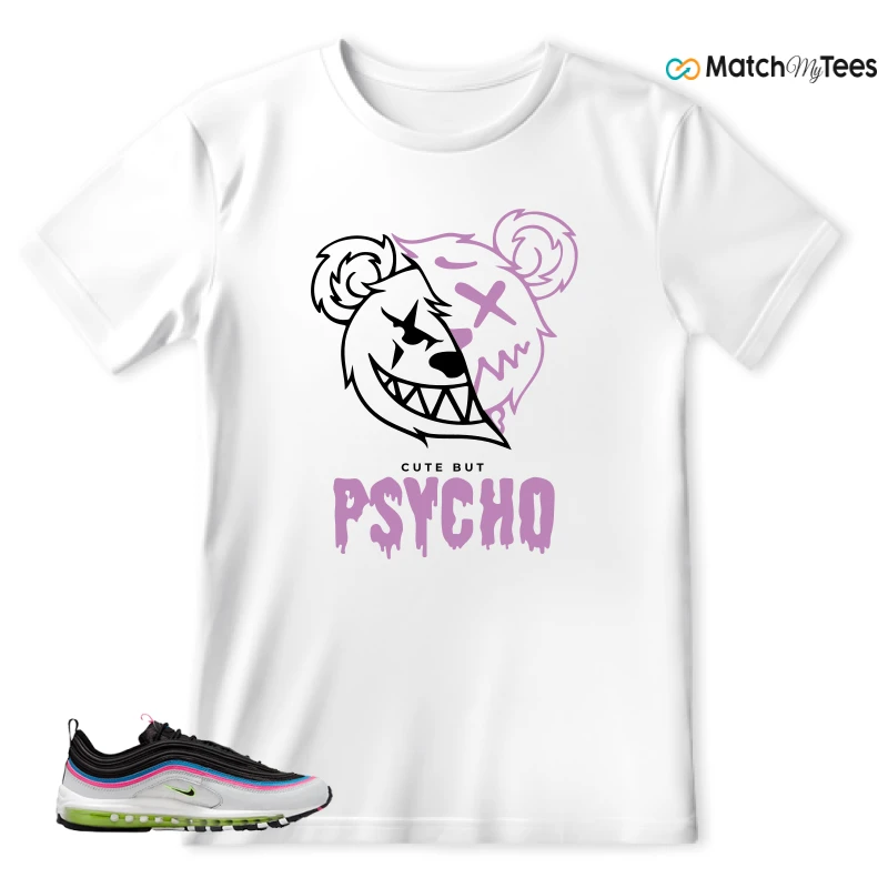 NIKE AIR MAX 97 NEON BLACK WHITE SNEAKER Matching Tees t-shirt
