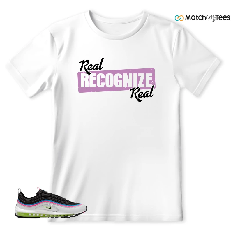 NIKE AIR MAX 97 NEON BLACK WHITE SNEAKER Matching Tees t-shirt