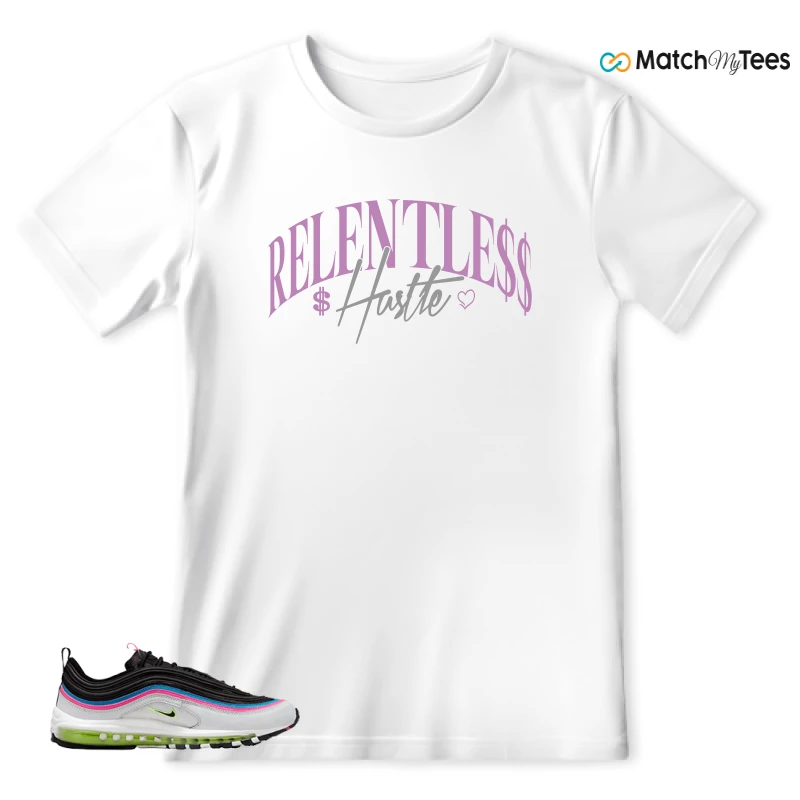 NIKE AIR MAX 97 NEON BLACK WHITE SNEAKER Matching Tees t-shirt