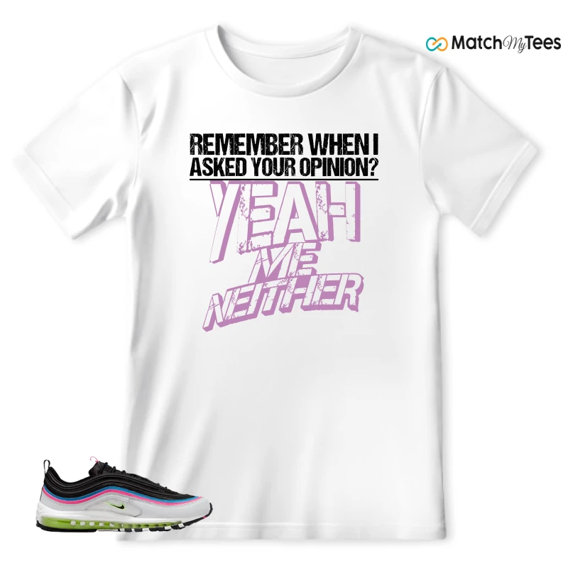 NIKE AIR MAX 97 NEON BLACK WHITE SNEAKER Matching Tees t-shirt