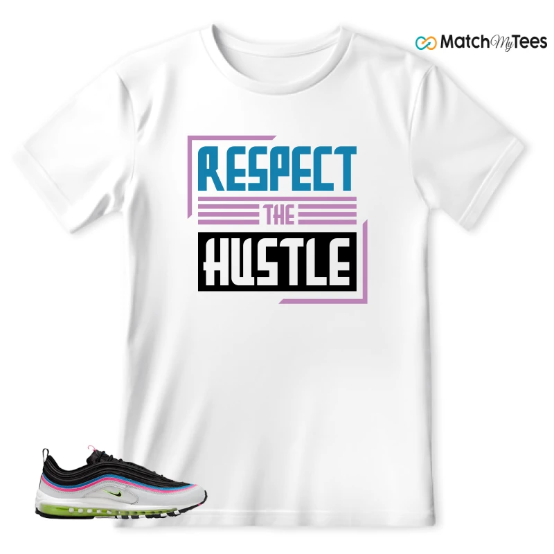 NIKE AIR MAX 97 NEON BLACK WHITE SNEAKER Matching Tees t-shirt