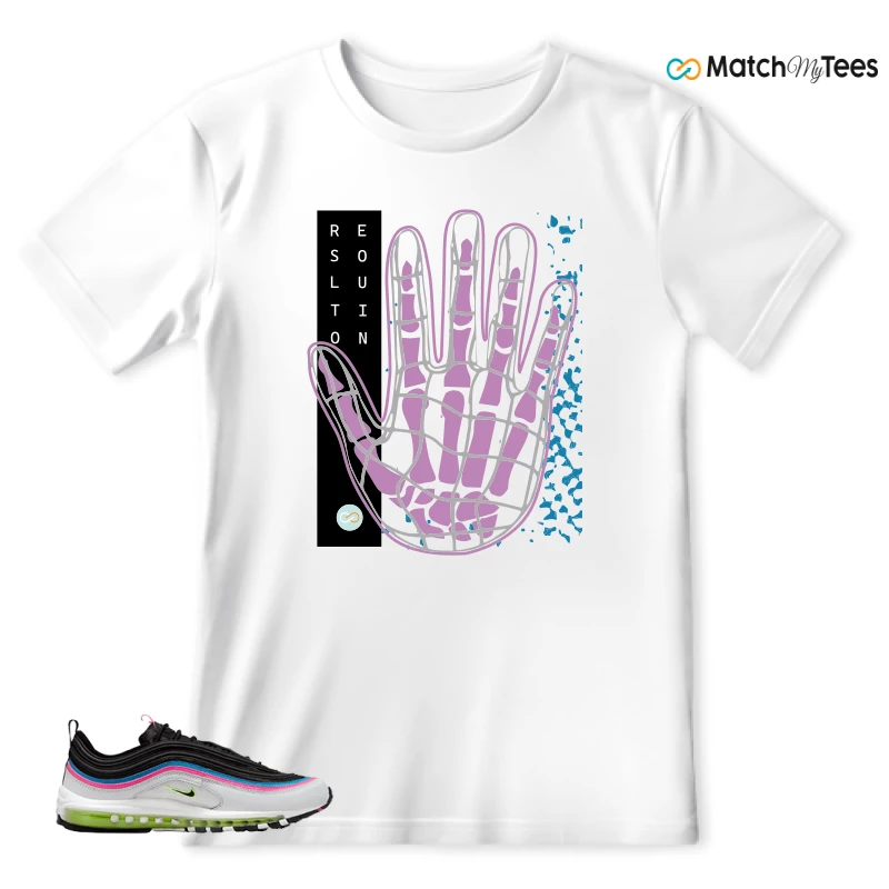 NIKE AIR MAX 97 NEON BLACK WHITE SNEAKER Matching Tees t-shirt