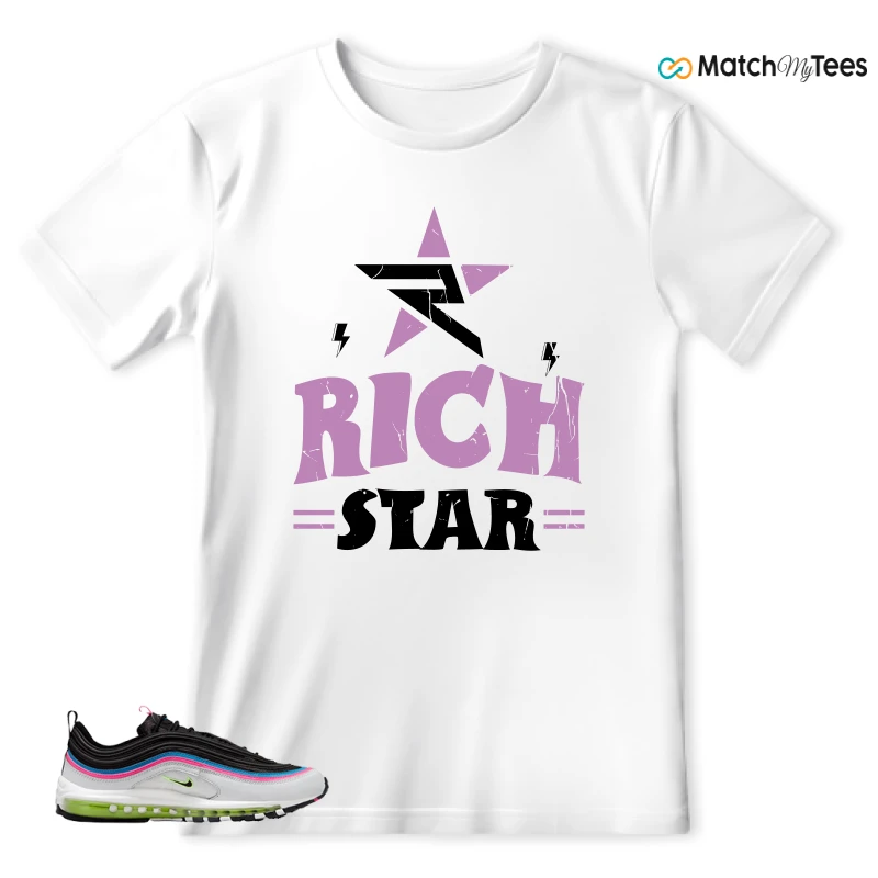 NIKE AIR MAX 97 NEON BLACK WHITE SNEAKER Matching Tees t-shirt