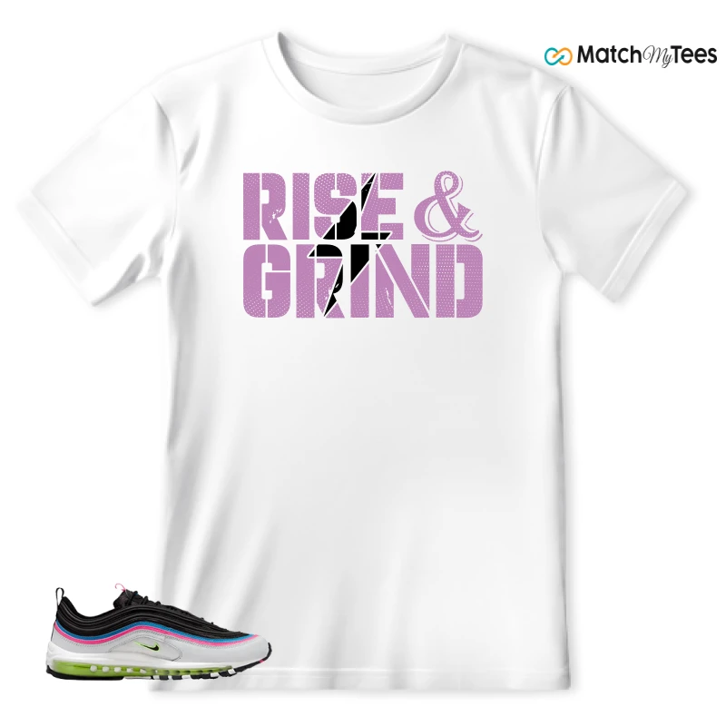 NIKE AIR MAX 97 NEON BLACK WHITE SNEAKER Matching Tees t-shirt