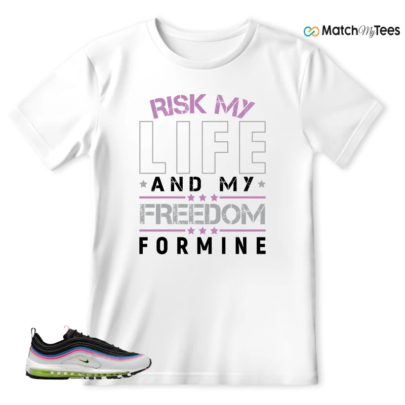 NIKE AIR MAX 97 NEON BLACK WHITE SNEAKER Matching Tees t-shirt