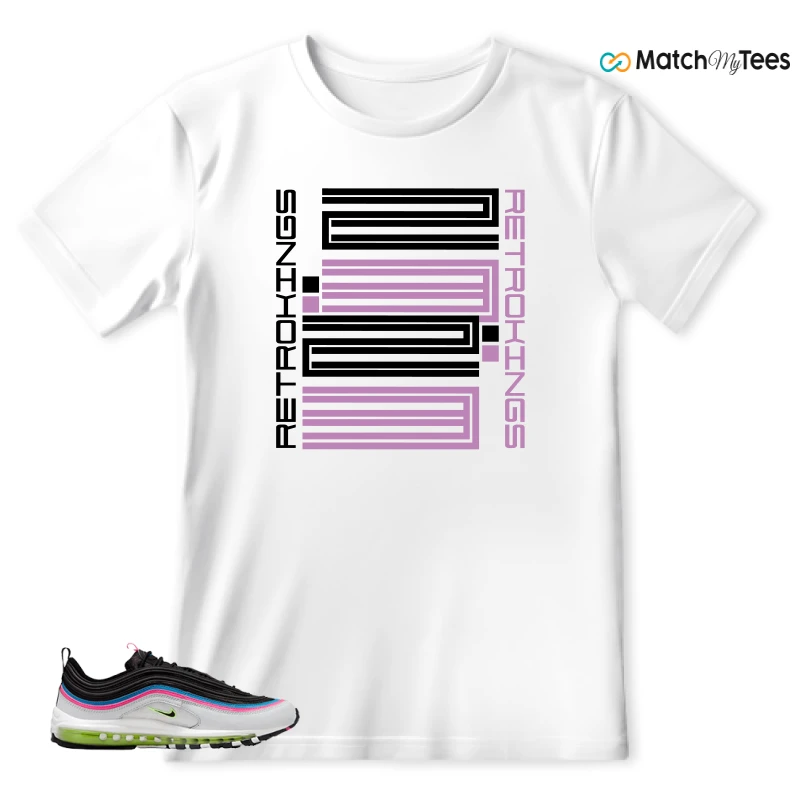NIKE AIR MAX 97 NEON BLACK WHITE SNEAKER Matching Tees t-shirt