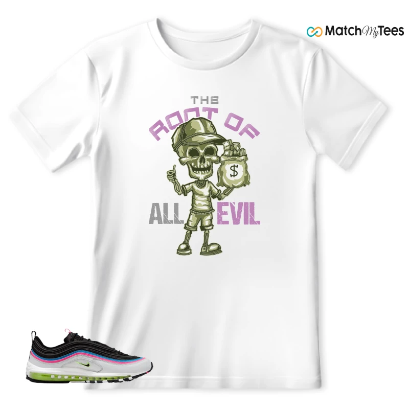 NIKE AIR MAX 97 NEON BLACK WHITE SNEAKER Matching Tees t-shirt