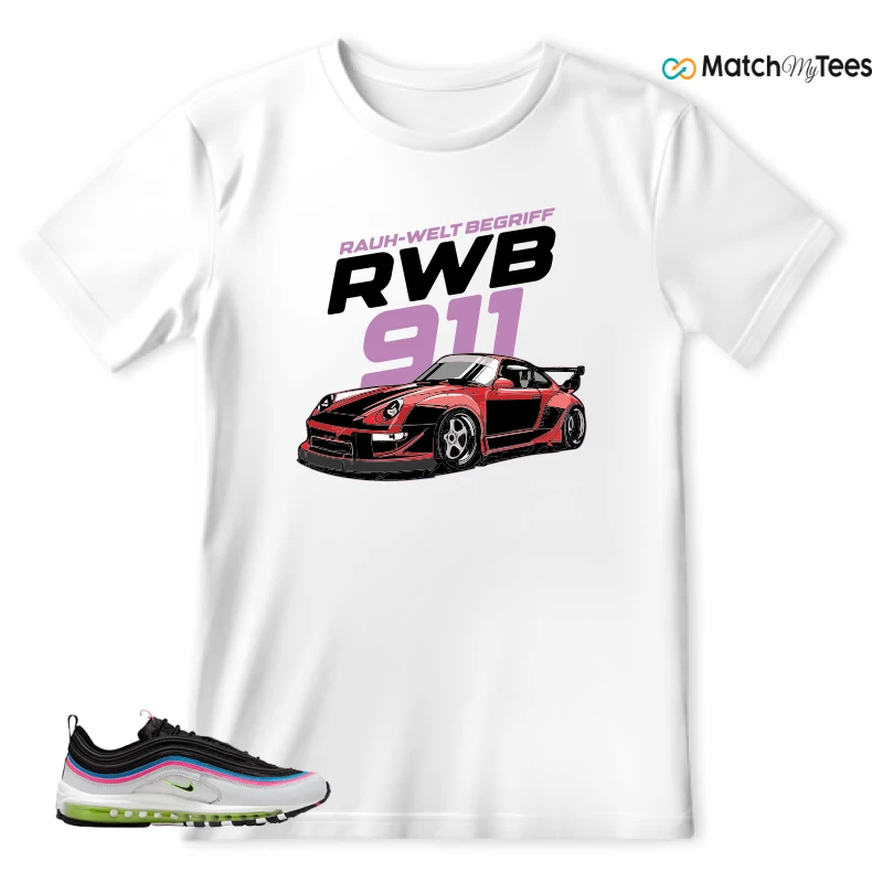 NIKE AIR MAX 97 NEON BLACK WHITE SNEAKER Matching Tees t-shirt