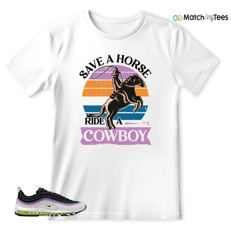NIKE AIR MAX 97 NEON BLACK WHITE SNEAKER Matching Tees t-shirt