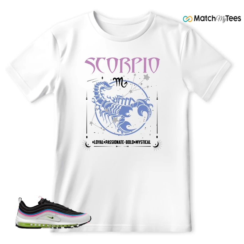 NIKE AIR MAX 97 NEON BLACK WHITE SNEAKER Matching Tees t-shirt