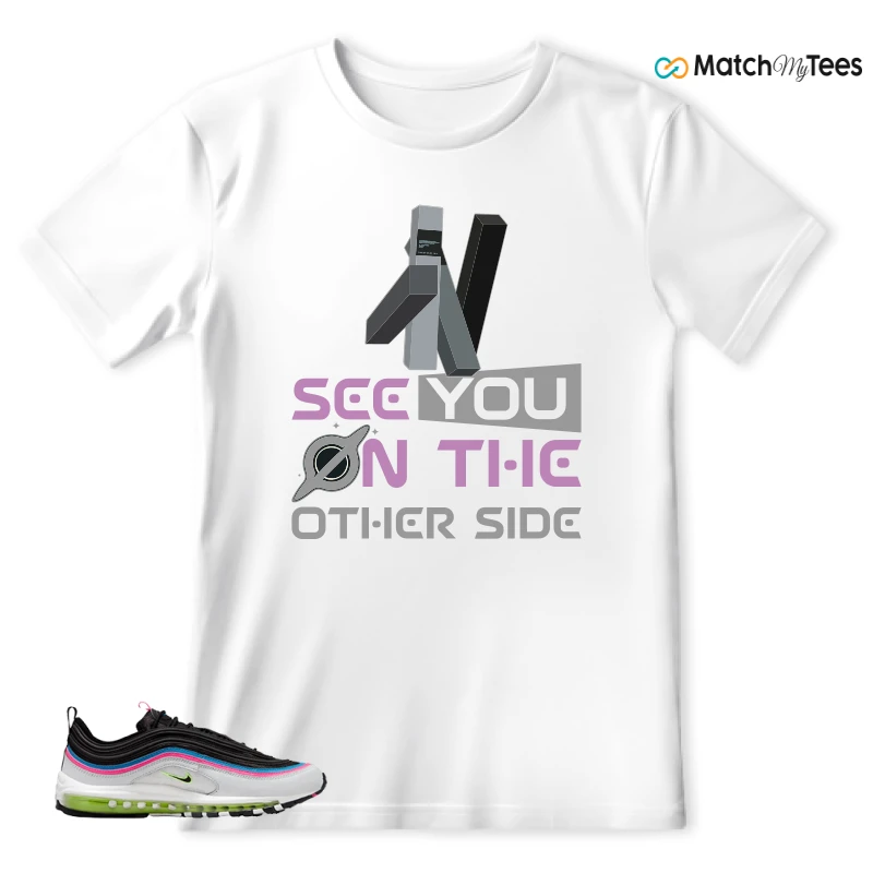 NIKE AIR MAX 97 NEON BLACK WHITE SNEAKER Matching Tees t-shirt