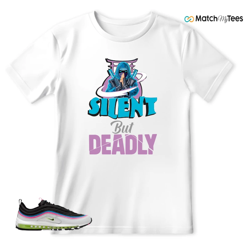 NIKE AIR MAX 97 NEON BLACK WHITE SNEAKER Matching Tees t-shirt