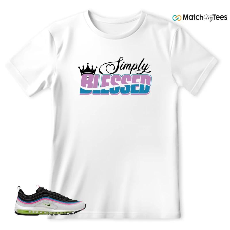 NIKE AIR MAX 97 NEON BLACK WHITE SNEAKER Matching Tees t-shirt