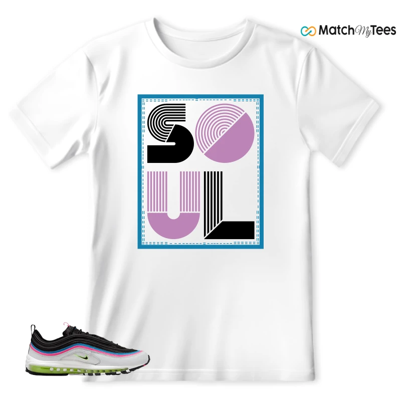 NIKE AIR MAX 97 NEON BLACK WHITE SNEAKER Matching Tees t-shirt