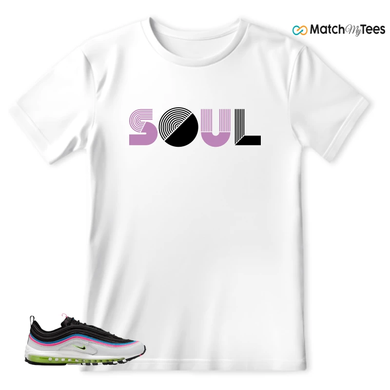 NIKE AIR MAX 97 NEON BLACK WHITE SNEAKER Matching Tees t-shirt