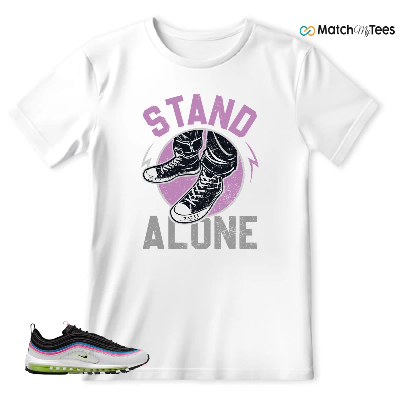 NIKE AIR MAX 97 NEON BLACK WHITE SNEAKER Matching Tees t-shirt