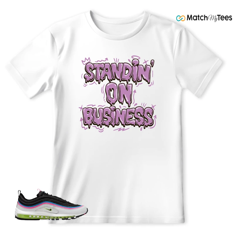 NIKE AIR MAX 97 NEON BLACK WHITE SNEAKER Matching Tees t-shirt