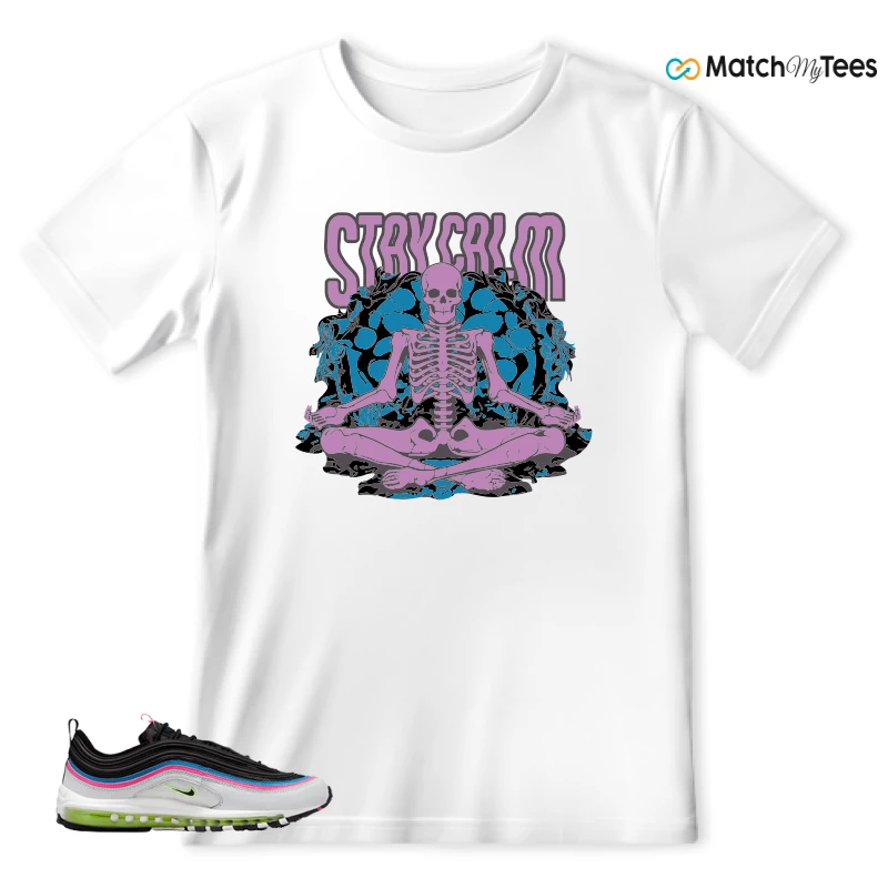 NIKE AIR MAX 97 NEON BLACK WHITE SNEAKER Matching Tees t-shirt