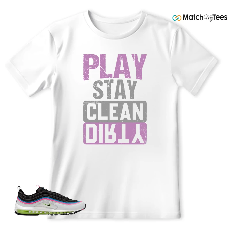 NIKE AIR MAX 97 NEON BLACK WHITE SNEAKER Matching Tees t-shirt