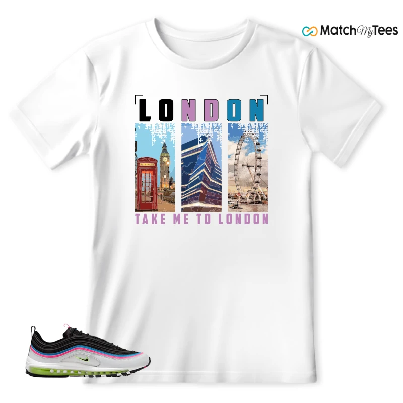 NIKE AIR MAX 97 NEON BLACK WHITE SNEAKER Matching Tees t-shirt