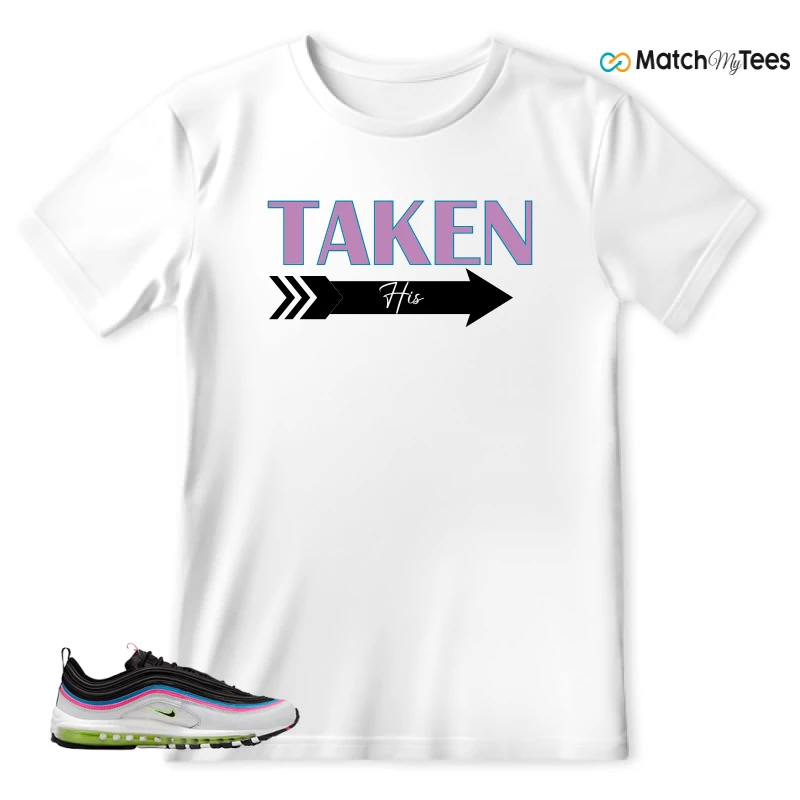 NIKE AIR MAX 97 NEON BLACK WHITE SNEAKER Matching Tees t-shirt