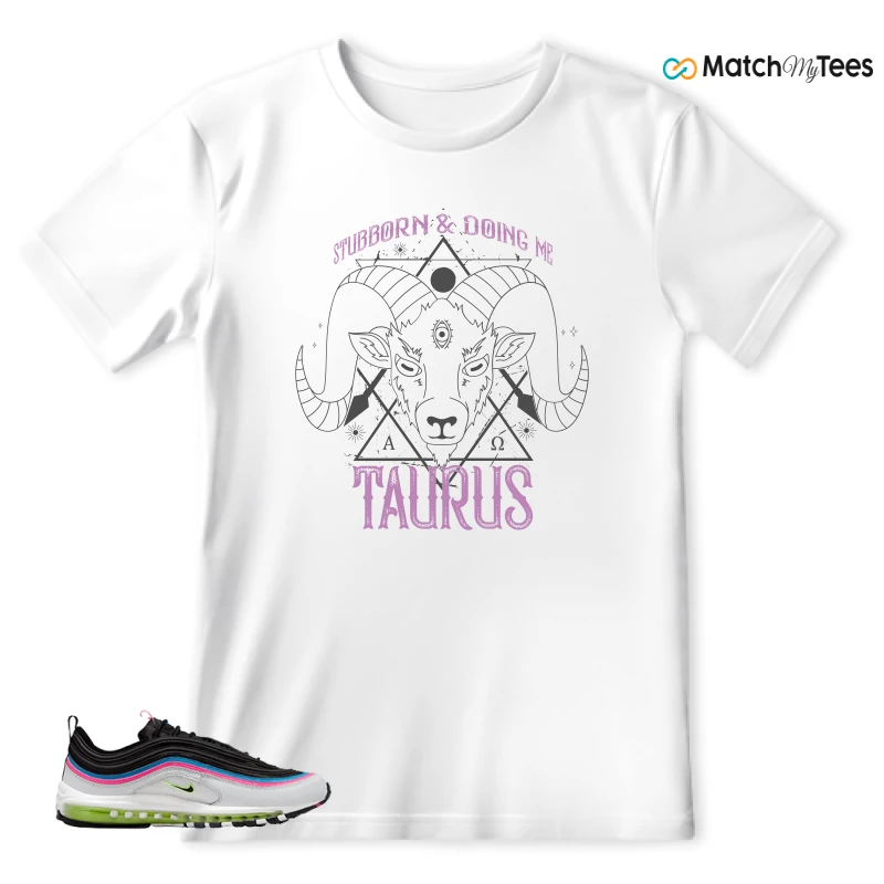 NIKE AIR MAX 97 NEON BLACK WHITE SNEAKER Matching Tees t-shirt