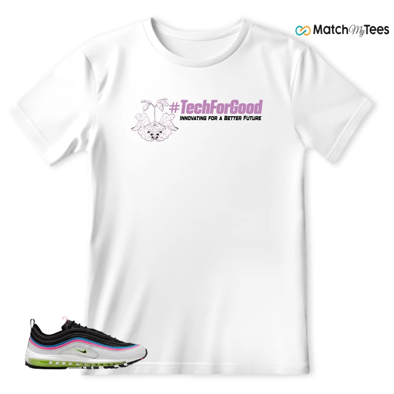 NIKE AIR MAX 97 NEON BLACK WHITE SNEAKER Matching Tees t-shirt
