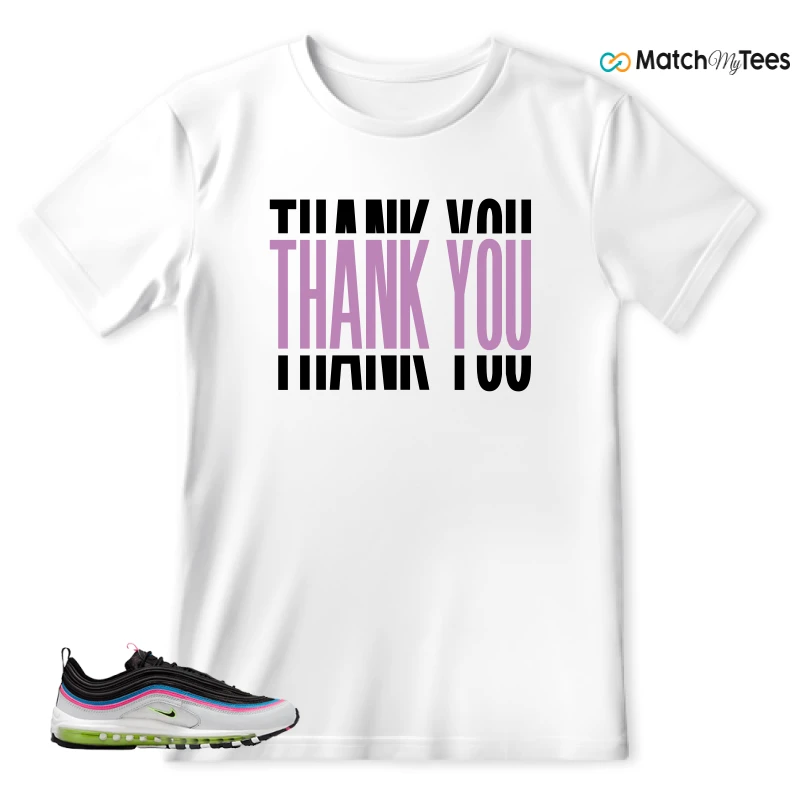NIKE AIR MAX 97 NEON BLACK WHITE SNEAKER Matching Tees t-shirt