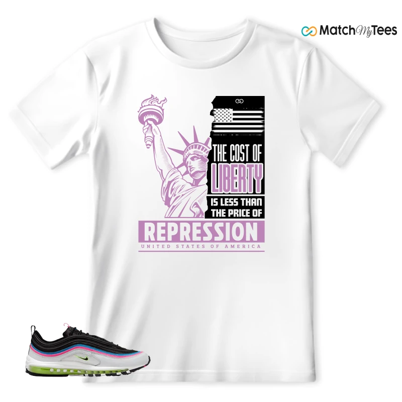 NIKE AIR MAX 97 NEON BLACK WHITE SNEAKER Matching Tees t-shirt