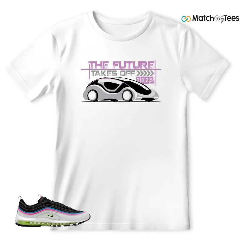 NIKE AIR MAX 97 NEON BLACK WHITE SNEAKER Matching Tees t-shirt
