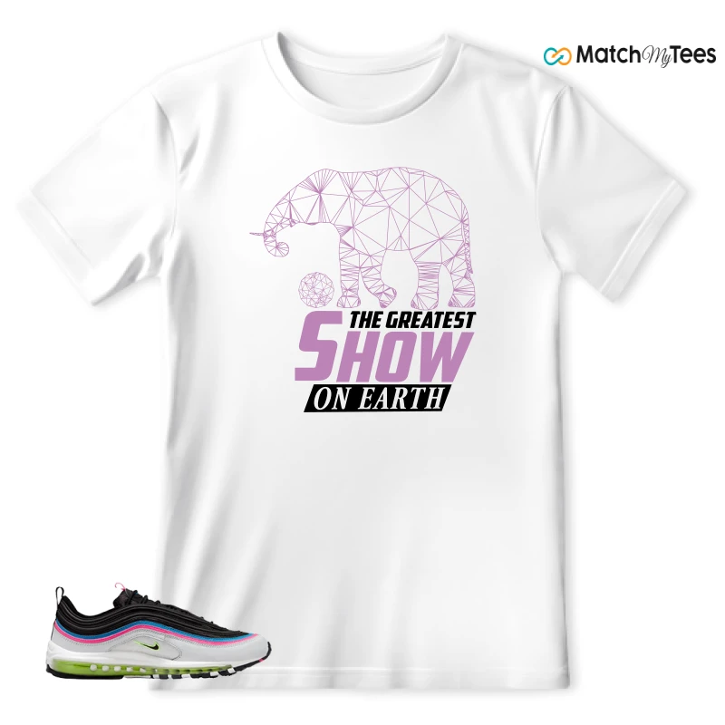 NIKE AIR MAX 97 NEON BLACK WHITE SNEAKER Matching Tees t-shirt
