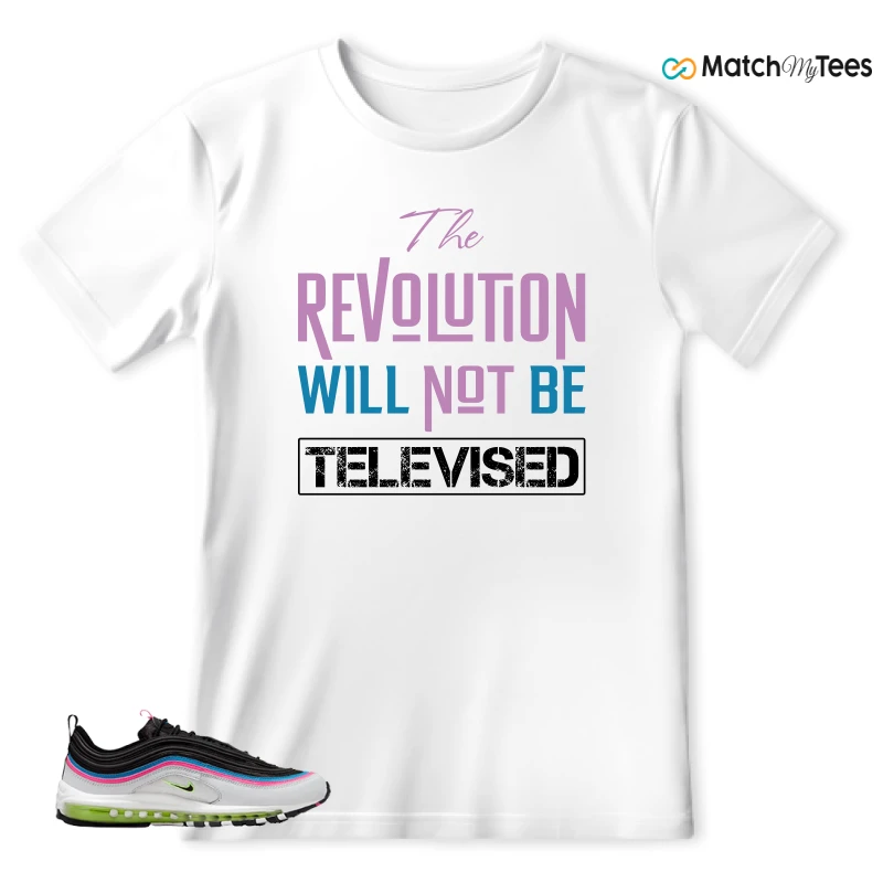 NIKE AIR MAX 97 NEON BLACK WHITE SNEAKER Matching Tees t-shirt