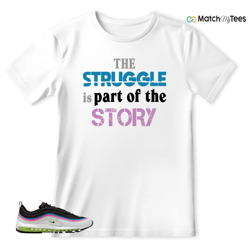 NIKE AIR MAX 97 NEON BLACK WHITE SNEAKER Matching Tees t-shirt