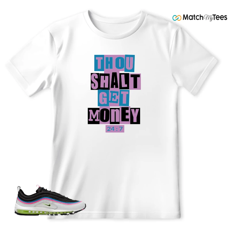 NIKE AIR MAX 97 NEON BLACK WHITE SNEAKER Matching Tees t-shirt