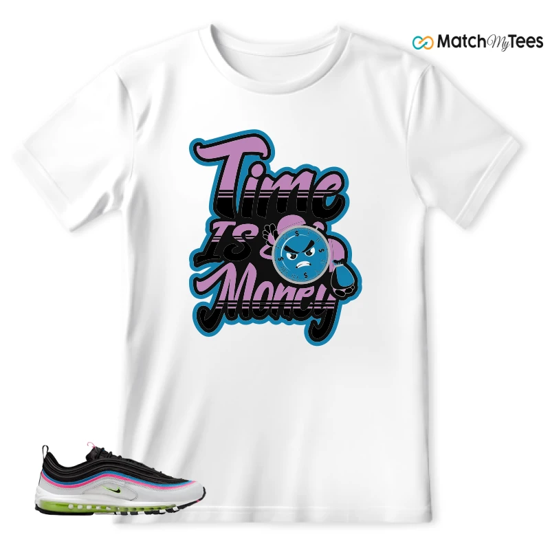 NIKE AIR MAX 97 NEON BLACK WHITE SNEAKER Matching Tees t-shirt