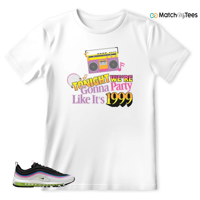 NIKE AIR MAX 97 NEON BLACK WHITE SNEAKER Matching Tees t-shirt