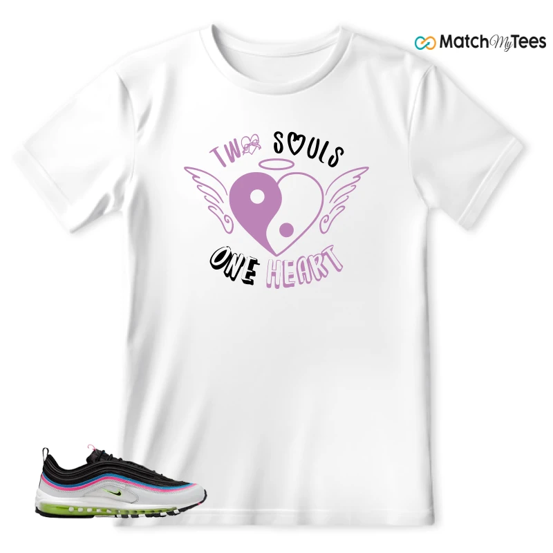 NIKE AIR MAX 97 NEON BLACK WHITE SNEAKER Matching Tees t-shirt