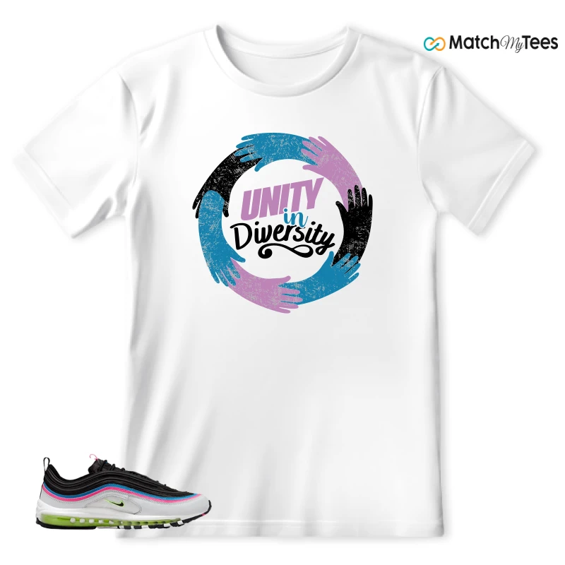 NIKE AIR MAX 97 NEON BLACK WHITE SNEAKER Matching Tees t-shirt