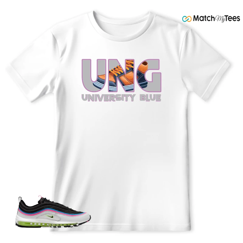 NIKE AIR MAX 97 NEON BLACK WHITE SNEAKER Matching Tees t-shirt
