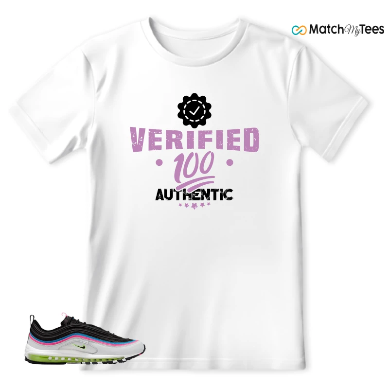 NIKE AIR MAX 97 NEON BLACK WHITE SNEAKER Matching Tees t-shirt