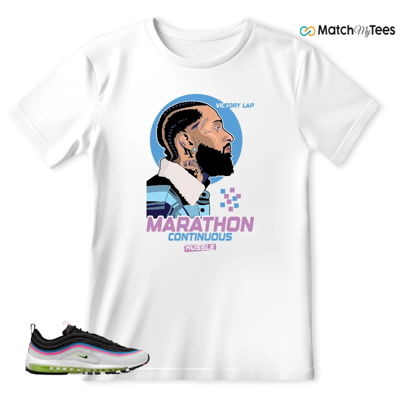 NIKE AIR MAX 97 NEON BLACK WHITE SNEAKER Matching Tees t-shirt