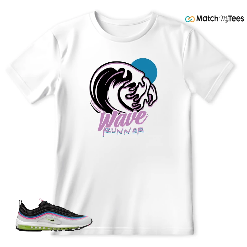 NIKE AIR MAX 97 NEON BLACK WHITE SNEAKER Matching Tees t-shirt
