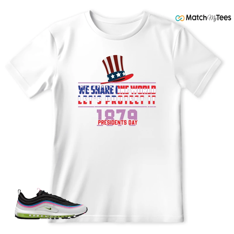 NIKE AIR MAX 97 NEON BLACK WHITE SNEAKER Matching Tees t-shirt