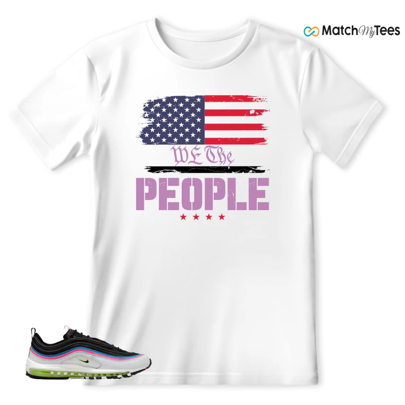 NIKE AIR MAX 97 NEON BLACK WHITE SNEAKER Matching Tees t-shirt