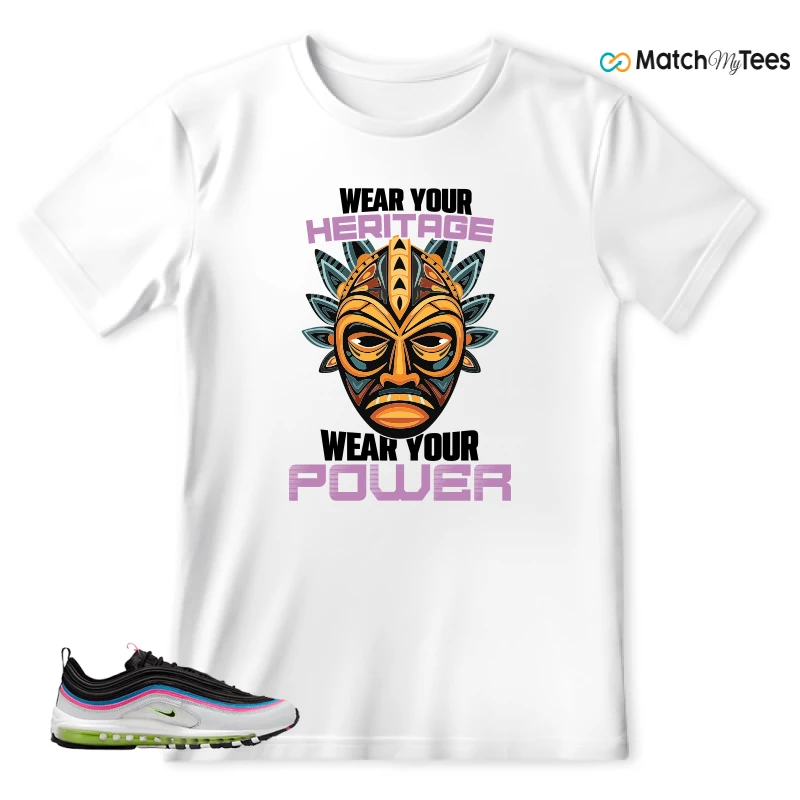 NIKE AIR MAX 97 NEON BLACK WHITE SNEAKER Matching Tees t-shirt