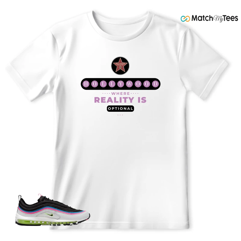 NIKE AIR MAX 97 NEON BLACK WHITE SNEAKER Matching Tees t-shirt